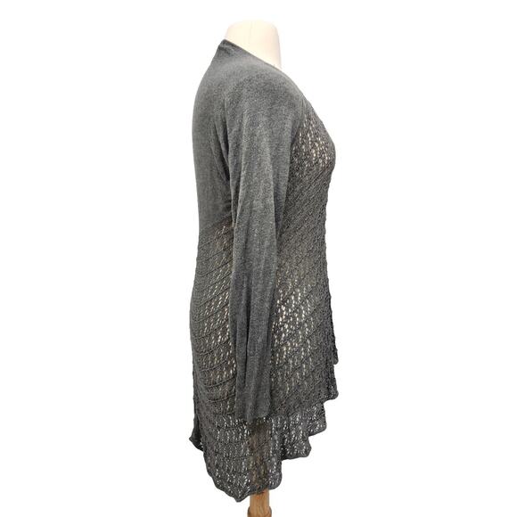 Grace & Lace Long Sleeve Lightweight Crochet Viscose Hi Lo Tunics, Size Large - Picture 3 of 9